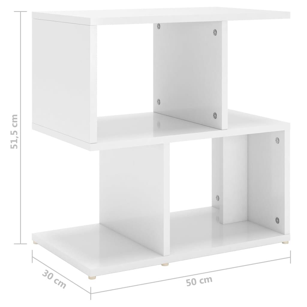 vidaXL Κομοδίνα 2 τεμ. Γυαλιστερό Λευκό 50x30x51,5 εκ. από Επεξ. Ξύλο
