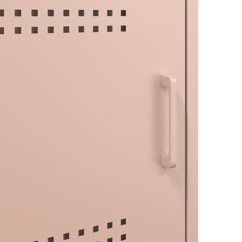 vidaXL Κομοδίνο Ροζ 36x39x50,5 εκ. από Χάλυβα