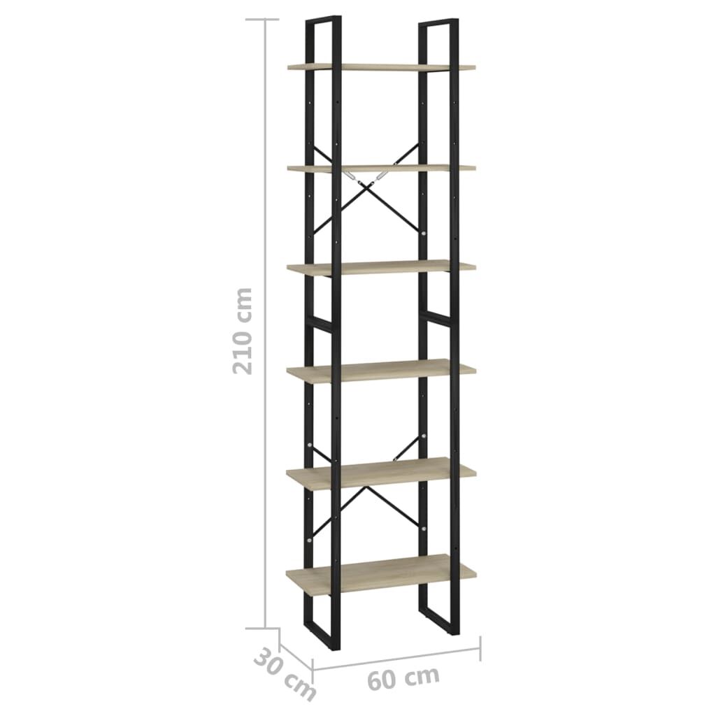 vidaXL Ράφι Αποθήκευσης Sonoma Δρυς 60x30x210 εκ. Επεξεργασμένο Ξύλο