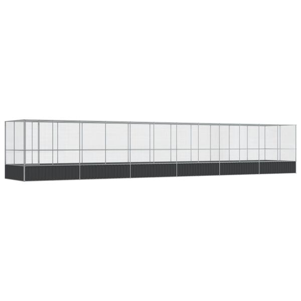 vidaXL Κλουβί με Επέκταση Ασημένιο 1246x207x212 εκ. Ατσάλινο