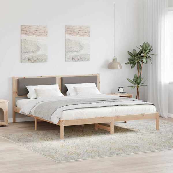 vidaXL &Sigma;&kappa;&epsilon;&lambda;&epsilon;&tau;ό&sigmaf; &Kappa;&rho;&epsilon;&beta;&alpha;&tau;&iota;&omicron;ύ Taupe 180 x 200 cm &Sigma;&tau;&epsilon;&rho;&epsilon;ά &xi;&upsilon;&lambda;&epsilon;ί&alpha; &pi;&epsilon;ύ&kappa;&omicron;&upsilon;