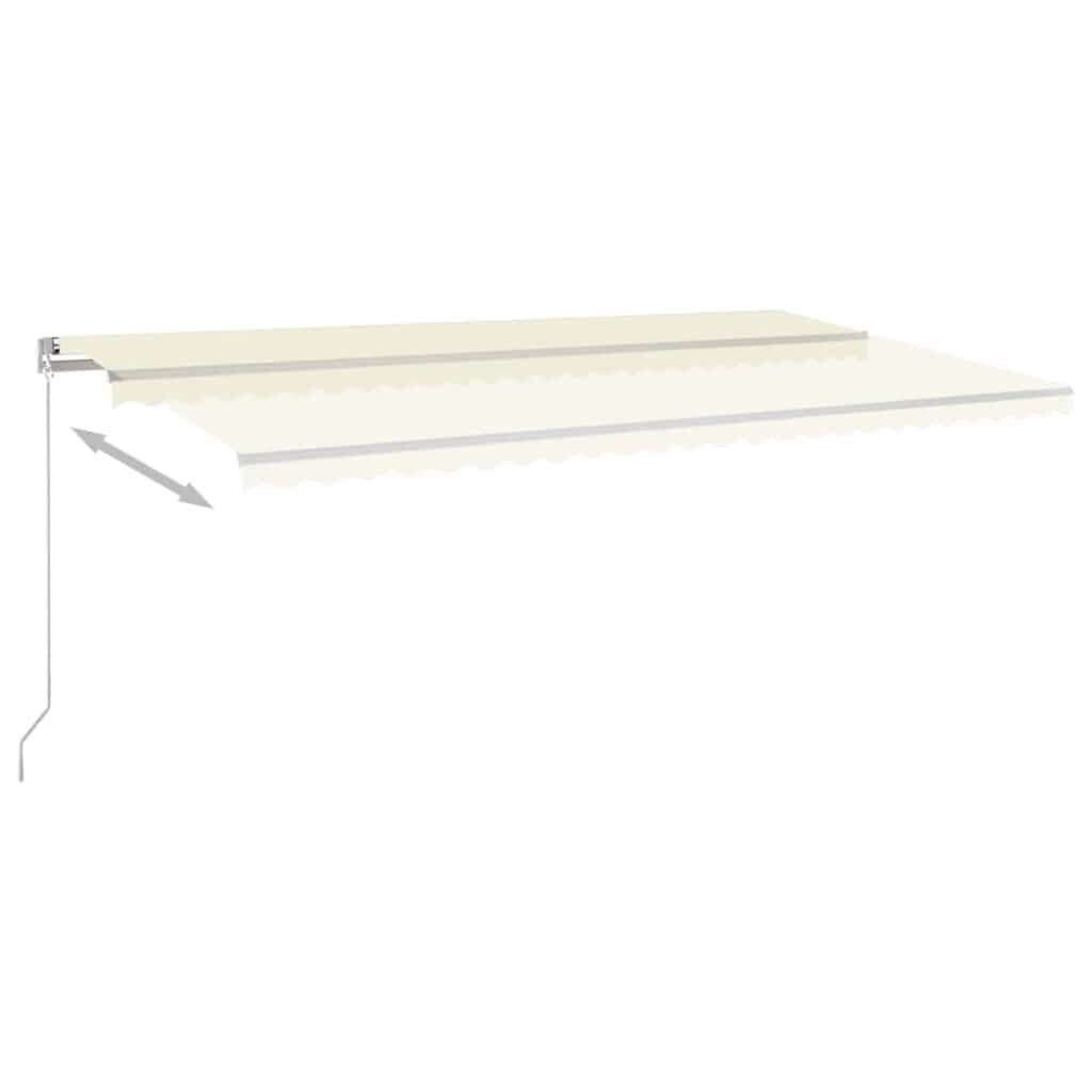 vidaXL Τέντα Συρόμενη Χειροκίνητη με LED Κρεμ 600 x 300 εκ.