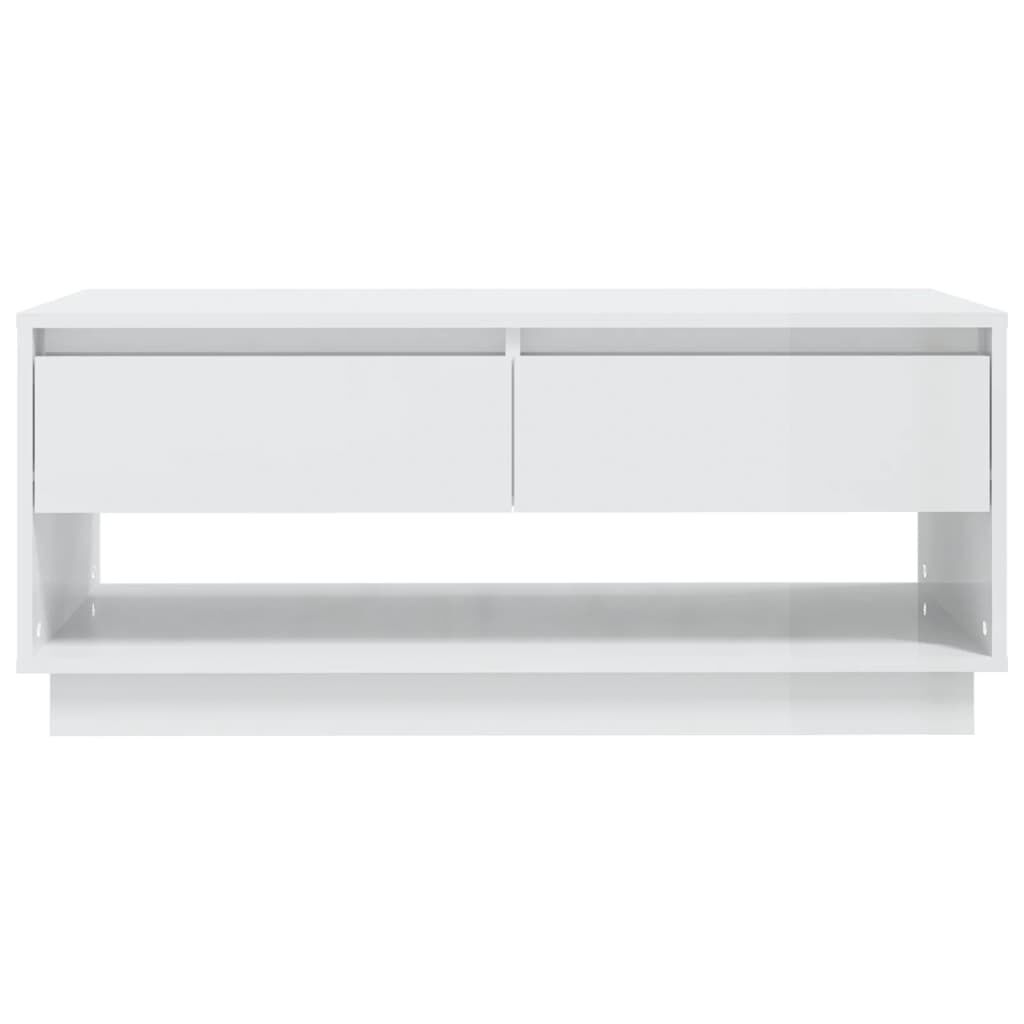 vidaXL Τραπεζάκι Σαλονιού Γυαλ. Λευκό 102,5x55x44 εκ. Επεξεργ. Ξύλο