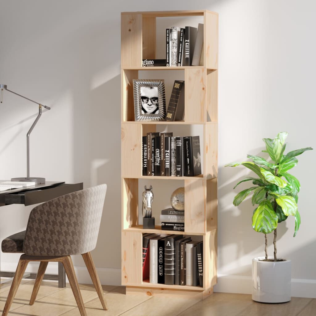 vidaXL Βιβλιοθήκη/Διαχωριστικό Χώρου 51x25x163,5 εκ. Μασίφ Ξύλο Πεύκου