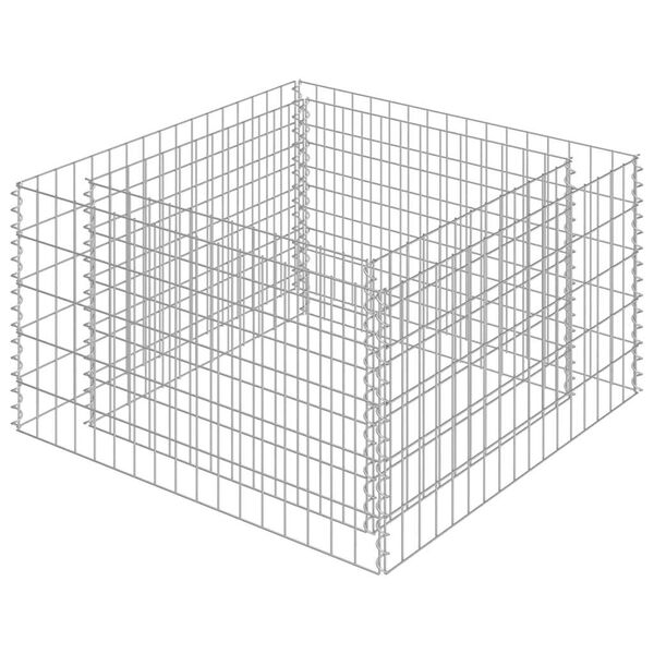 vidaXL Συρματοκιβώτιο-Γλάστρα Υπερυψωμένη 90x90x50 εκ. Γαλβ. Χάλυβας