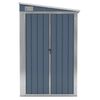 vidaXL Αποθήκη Κήπου Επιτοίχια Γκρι 118x100x178 εκ. Γαλβ. Χάλυβας