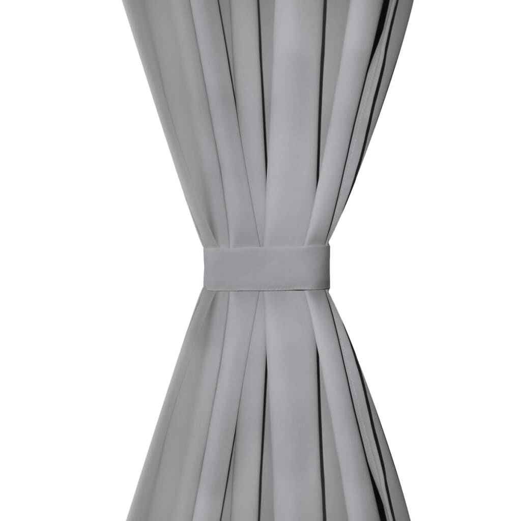 vidaXL Κουρτίνες με Θηλιές 2 τεμ. Γκρι 140 x 175 εκ. από Microsatin