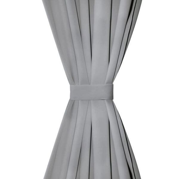 vidaXL Κουρτίνες με Θηλιές 2 τεμ. Γκρι 140 x 175 εκ. από Microsatin