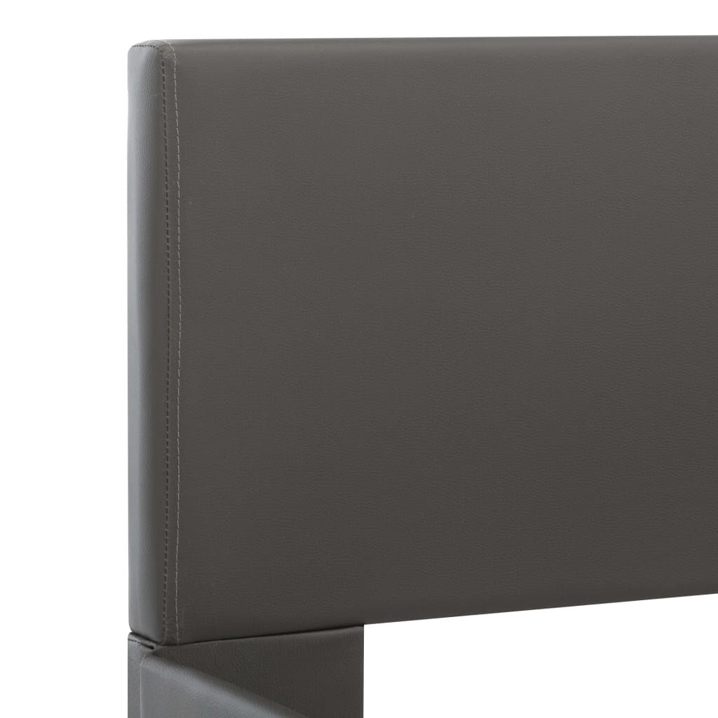 vidaXL Πλαίσιο Κρεβατιού με LED Γκρι 140x200 εκ. από Συνθετικό Δέρμα