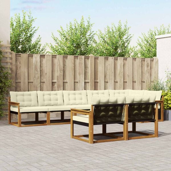 vidaXL &Sigma;&epsilon;&iota;&rho;ά &Kappa;&alpha;&nu;&alpha;&pi;έ &Epsilon;&xi;&omega;&tau;&epsilon;&rho;&iota;&kappa;&omicron;ύ &mu;&epsilon; &mu;&alpha;&xi;&iota;&lambda;ά&rho;&iota; 8 pcs &Phi;&upsilon;&sigma;&iota;&kappa;ό &kappa;&alpha;&iota; &Kappa;&rho;έ&mu;&alpha;