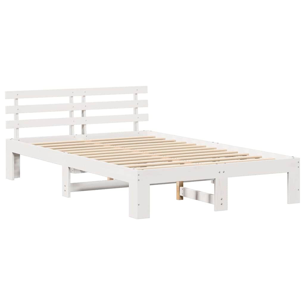 vidaXL Σκελετός Κρεβατιού Λευκό 120 x 200 cm Μασίφ ξύλο πεύκου