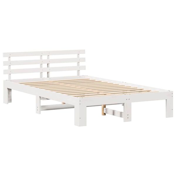 vidaXL Σκελετός Κρεβατιού Λευκό 120 x 200 cm Μασίφ ξύλο πεύκου