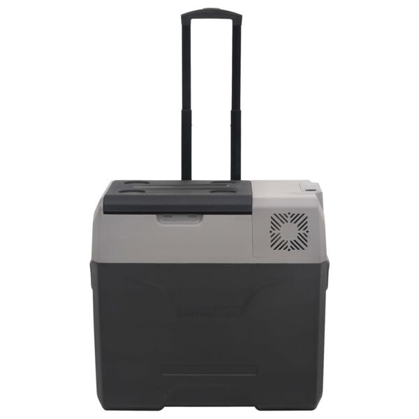 vidaXL Ψυγείο με Ρόδες και Λαβή Μαύρο/Γκρι 40 Λ. από Πολυπροπυλένιο