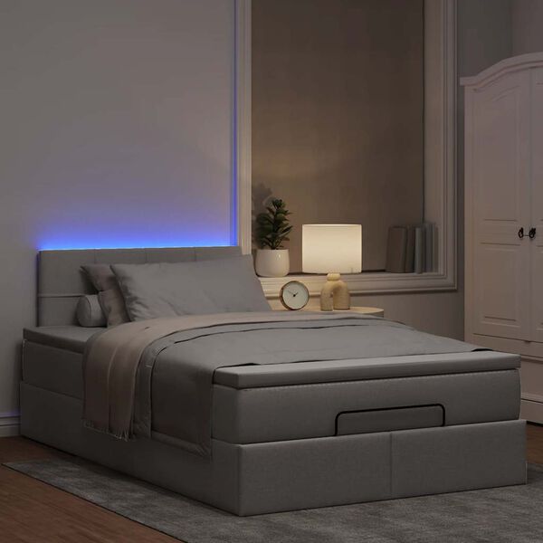 vidaXL &Omicron;&theta;&omega;&mu;&alpha;&nu;&iota;&kappa;ό &kappa;&rho;&epsilon;&beta;ά&tau;&iota; &mu;&epsilon; &sigma;&tau;&rho;ώ&mu;&alpha; & LEDs Taupe 120x190cm ύ&phi;&alpha;&sigma;&mu;&alpha;