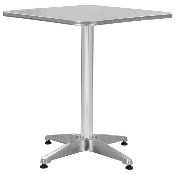 vidaXL Τραπέζι Κήπου Ασημί 60 x 60 x 70 εκ. Αλουμινίου