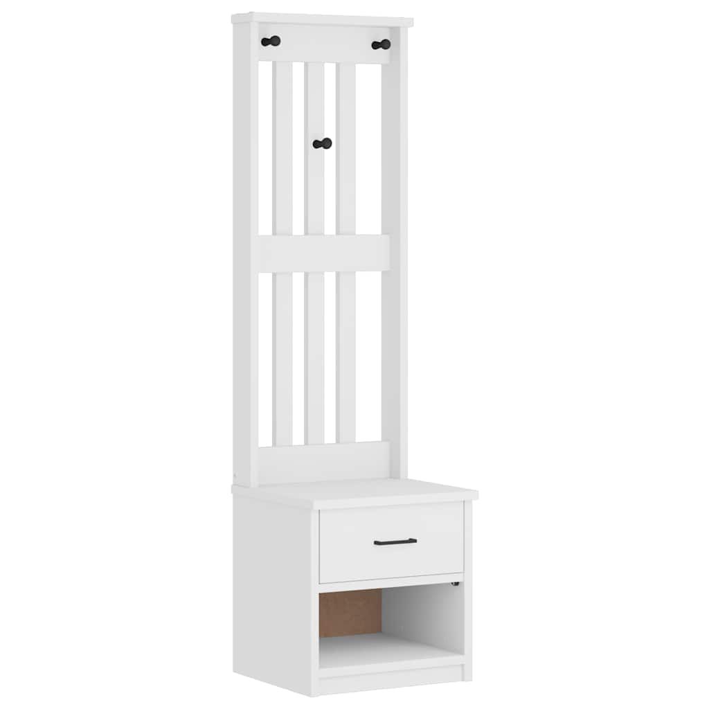 vidaXL Δέντρο χωλ SANDENS Λευκό 45x40x159,5 εκ. Πεύκο μασίφ ξύλο