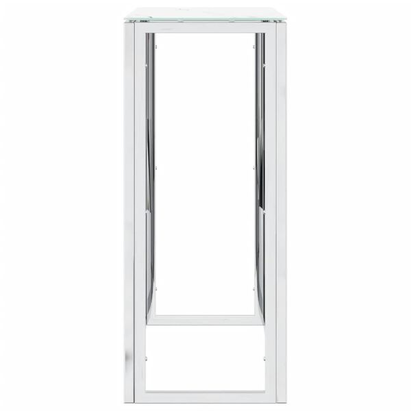 vidaXL Τραπέζι Κονσόλα Ασημί 70x30x70 εκ. Ανοξείδωτο Ατσάλι και Γυαλί