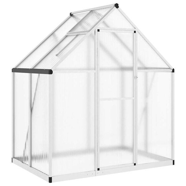 vidaXL Θερμοκήπιο με Πλαίσιο Βάσης Ασημί 169x114x195 εκ. Αλουμίνιο
