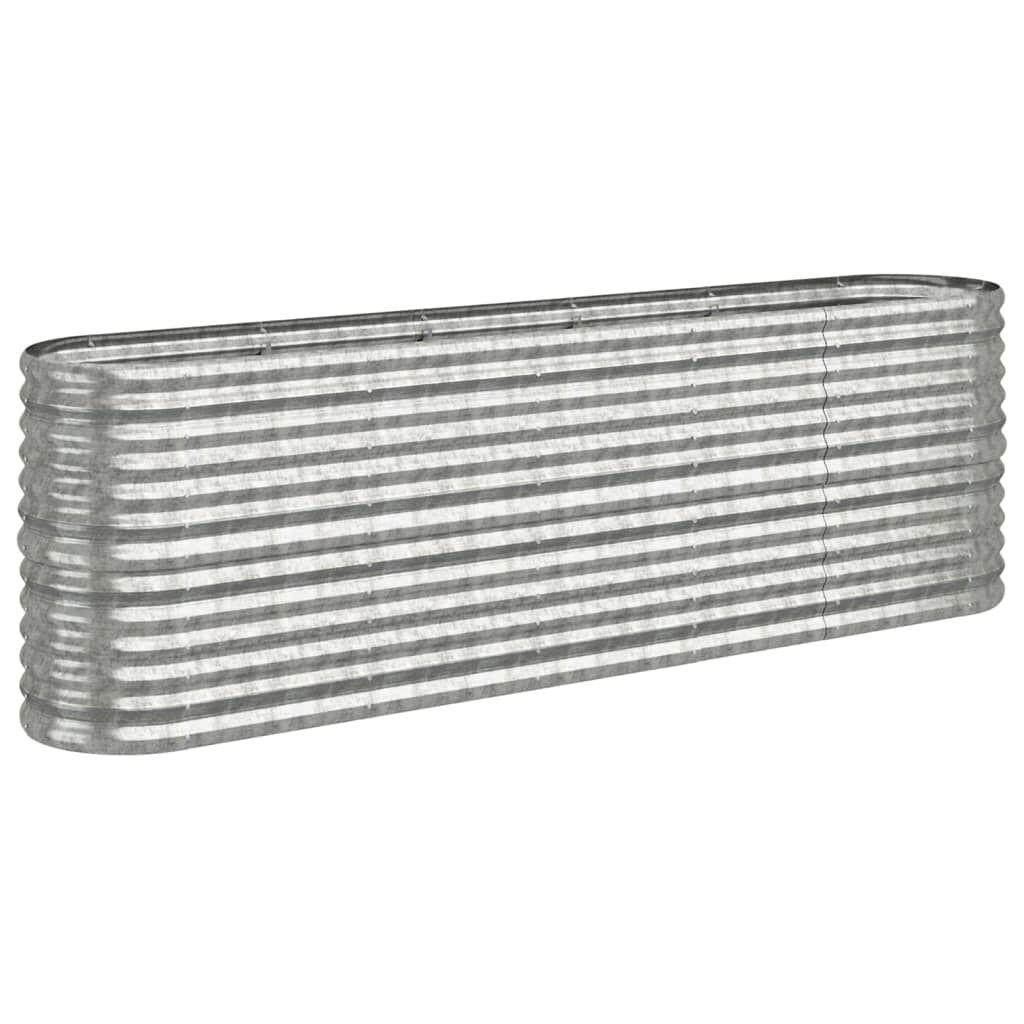 vidaXL Ζαρντινιέρα Ασημί 224x40x68 εκ. Ατσάλι με Ηλεκτρ. Βαφή Πούδρας