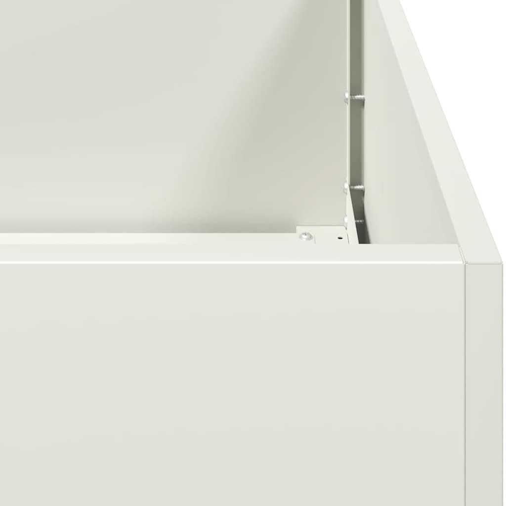 vidaXL Ζαρντινιέρα Λευκή 200x40x40 εκ. από Χάλυβα Ψυχρής Έλασης