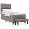vidaXL Κρεβάτι με ελατήρια με στρώμα Taupe 100 x 200 cm ύφασμα
