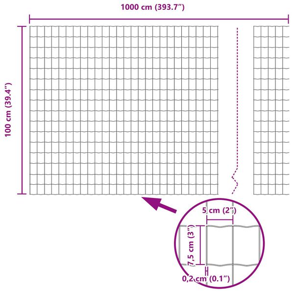 vidaXL Euro Fence με 7 πόλους 1x10 μ Γαλβανισμένος Χάλυβας Πράσινος