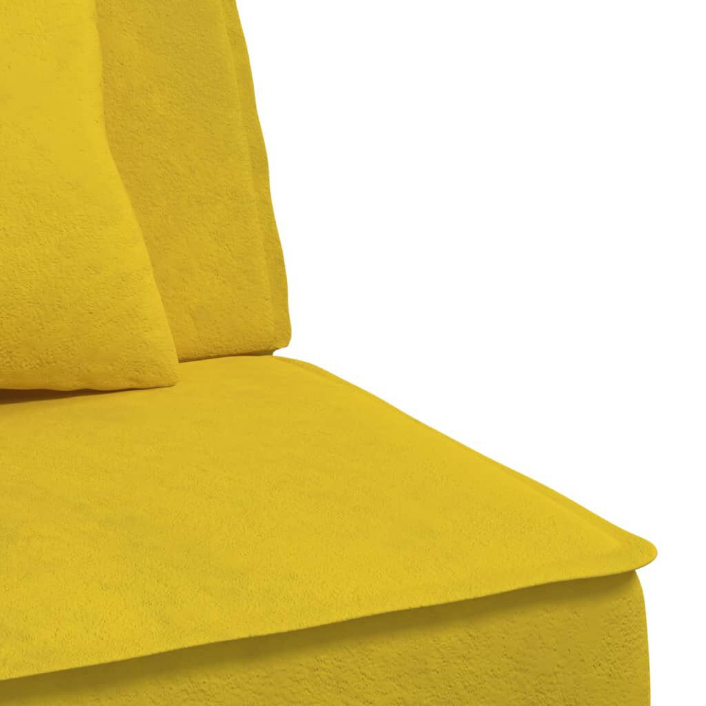 vidaXL Καναπές Κρεβάτι Γωνιακός Κίτρινος 255 x 140 x 70 εκ. Βελούδινος