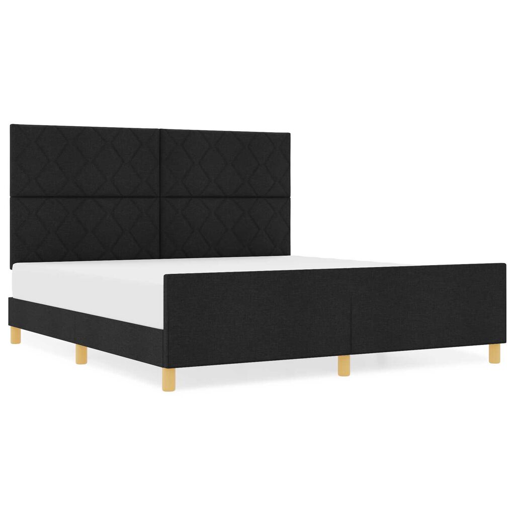 vidaXL Κρεβάτι Μαύρο 180x200 εκ Υφάσματος