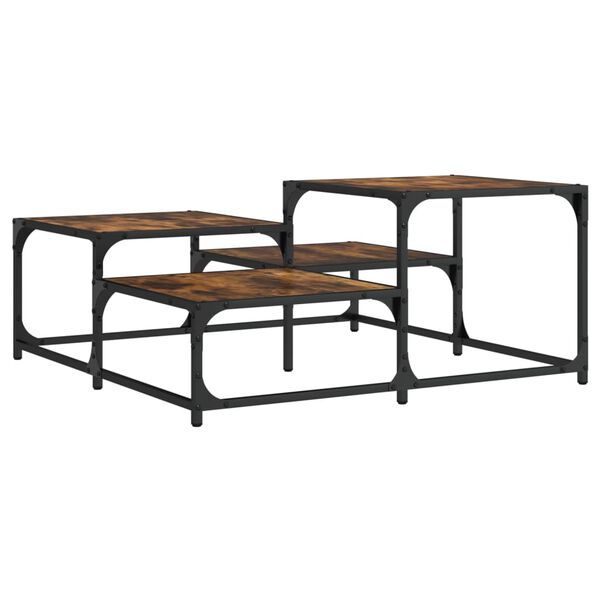 vidaXL Τραπεζάκι Σαλονιού Καπνιστή Δρυς 87,5x87,5x40 εκ. Επεξεργ. Ξύλο