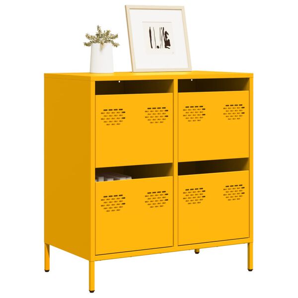 vidaXL Ντουλάπι Μουσταρδί 68x39x73,5 εκ. από Χάλυβα Ψυχρής Έλασης
