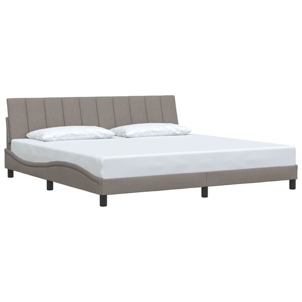 vidaXL Σκελετός Κρεβατιού Χωρίς Στρώμα Taupe 200x200 εκ.Υφασμάτινο