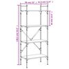 vidaXL Βιβλιοθήκη 4 Επιπέδων Μαύρη 56x31,5x138,5 εκ. Επεξεργ. Ξύλο