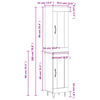 vidaXL Μπουφές Sonoma Γκρι 34,5 x 34 x 180 εκ. από Επεξεργασμένο Ξύλο