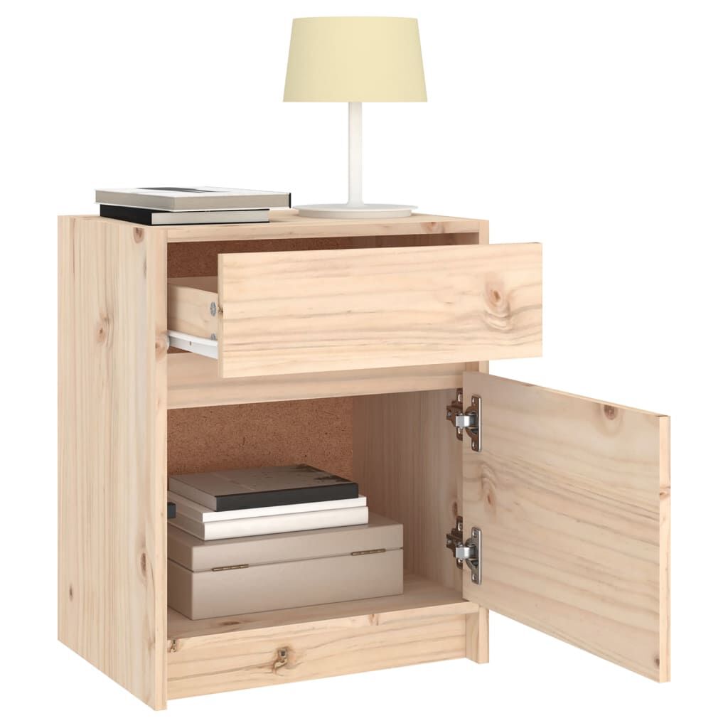 vidaXL Κομοδίνα 2 Τεμ. 40 x 31 x 50 εκ. από Μασίφ Ξύλο Πεύκου