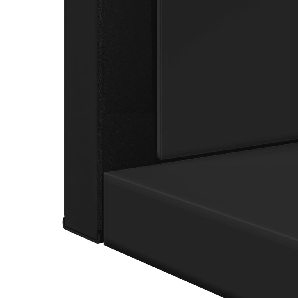 vidaXL Καθρέφτης Μπάνιου με Ράφι Μαύρος 50x12x60 εκ. από Επεξ. Ξύλο