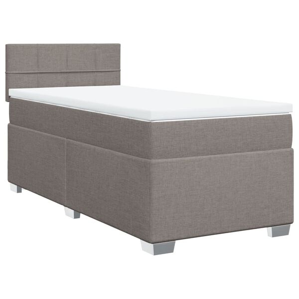 vidaXL &Kappa;&rho;&epsilon;&beta;ά&tau;&iota; Boxspring &mu;&epsilon; &Sigma;&tau;&rho;ώ&mu;&alpha; Taupe 100 x 200 &epsilon;&kappa;. &Upsilon;&phi;&alpha;&sigma;&mu;ά&tau;&iota;&nu;&omicron;