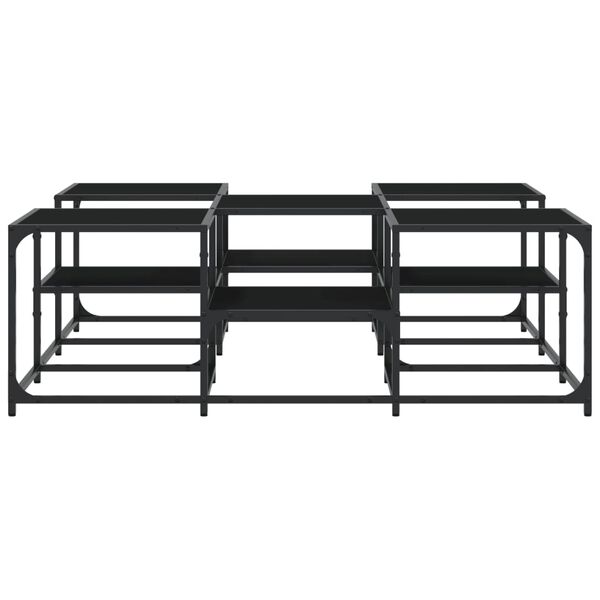 vidaXL Τραπεζάκι Σαλονιού Μαύρο 121x121x40 εκ. από Επεξεργασμένο Ξύλο