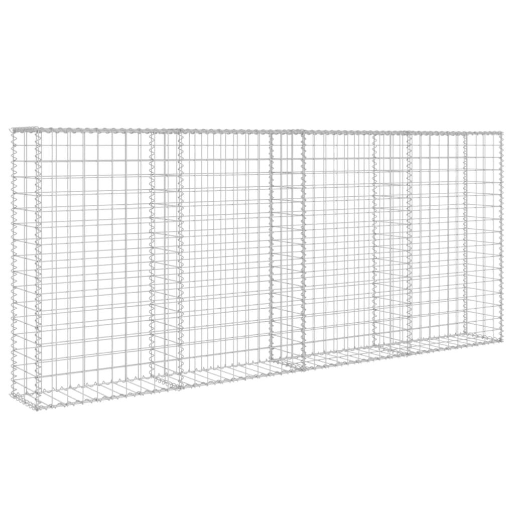 vidaXL Συρματοκιβώτιο Τοίχος 200x20x85 εκ. Γαλβαν. Ατσάλι + Καλύμματα