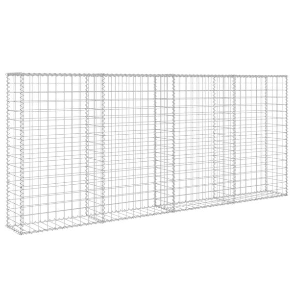 vidaXL Συρματοκιβώτιο Τοίχος 200x20x85 εκ. Γαλβαν. Ατσάλι + Καλύμματα