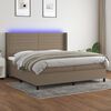 vidaXL &Kappa;&rho;&epsilon;&beta;ά&tau;&iota; Boxspring &mu;&epsilon; &Sigma;&tau;&rho;ώ&mu;&alpha; & LED Taupe 200x200 &epsilon;&kappa;. &Upsilon;&phi;&alpha;&sigma;&mu;ά&tau;&iota;&nu;&omicron;
