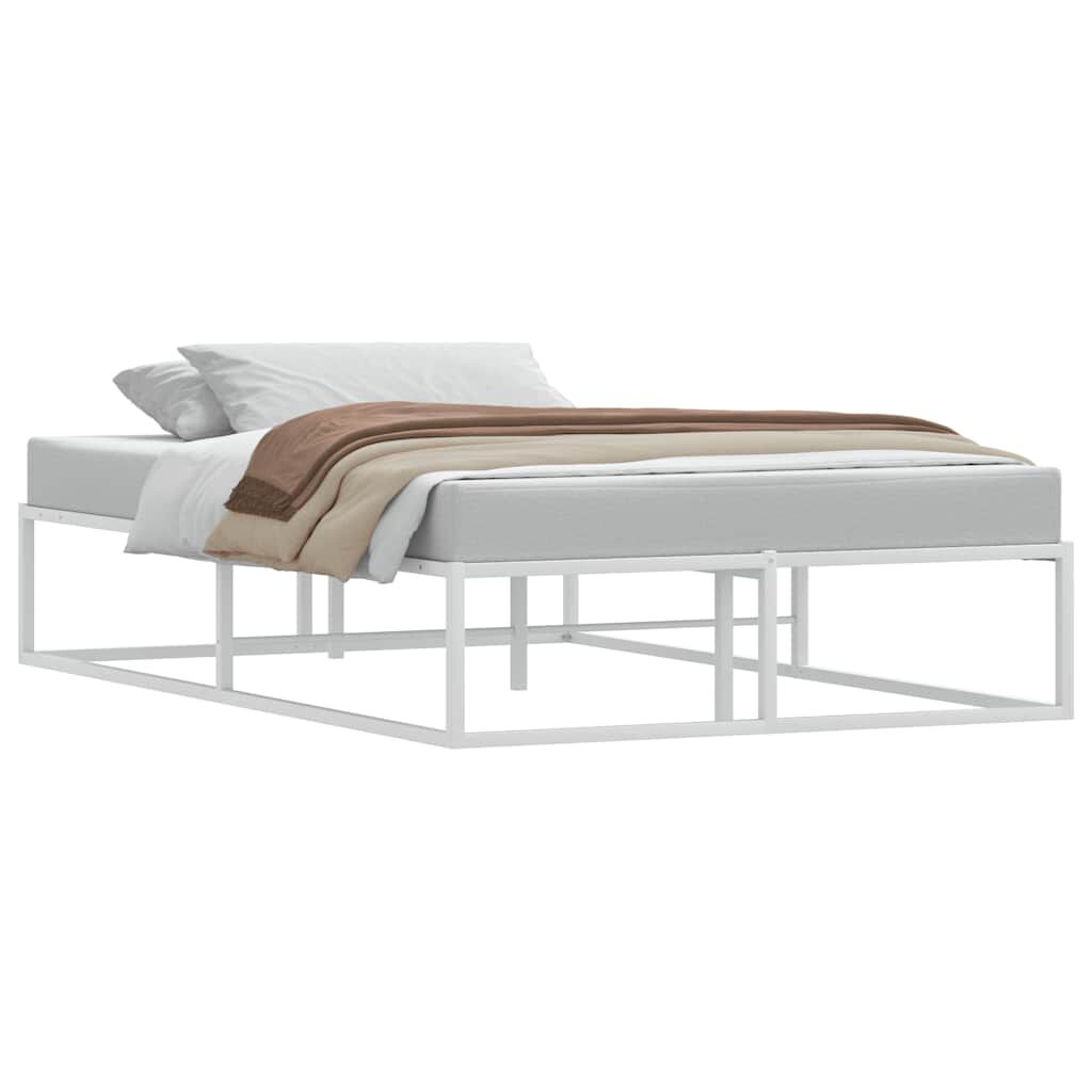 vidaXL Πλαίσιο κρεβατιού χωρίς στρώμα Λευκό 120x200 cm Μεταλλικό