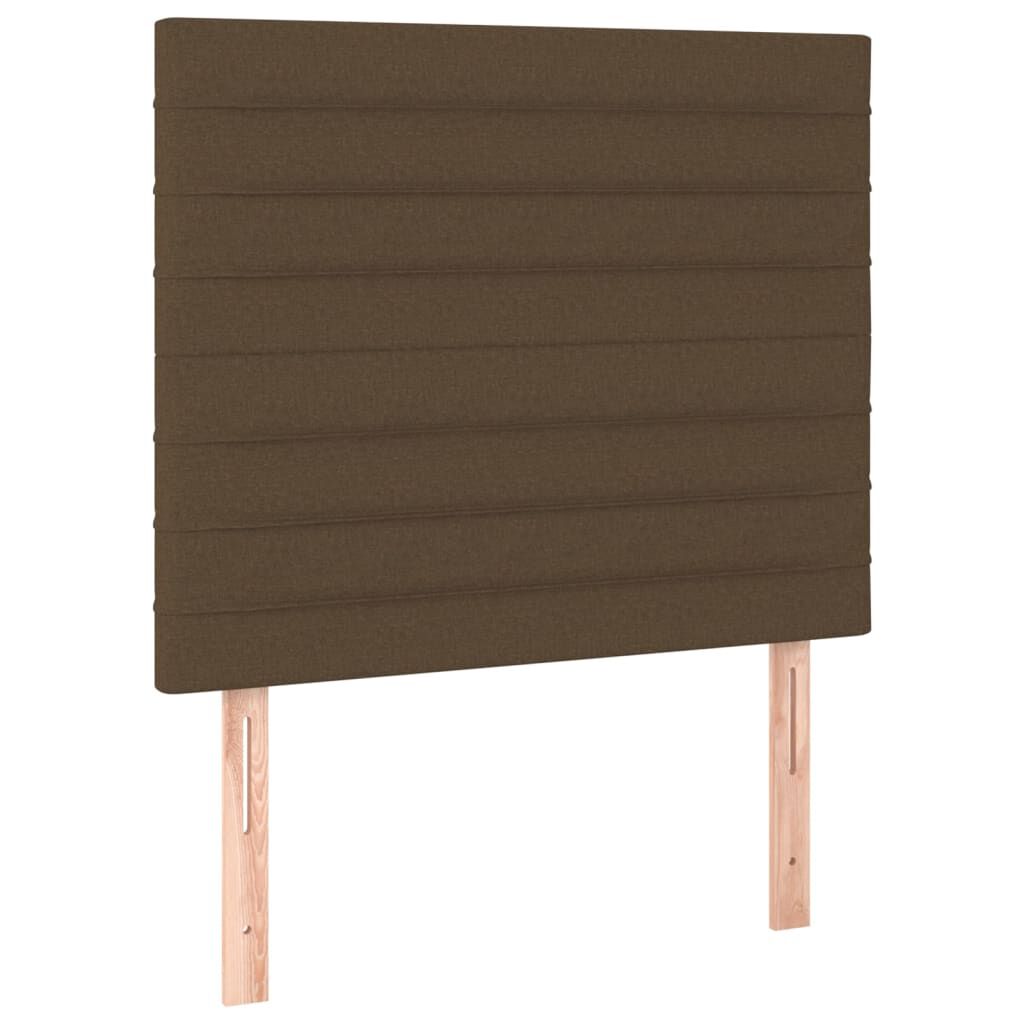 vidaXL Κρεβάτι Boxspring με Στρώμα & LED Σκ.Καφέ 120x200 εκ Υφασμάτινο