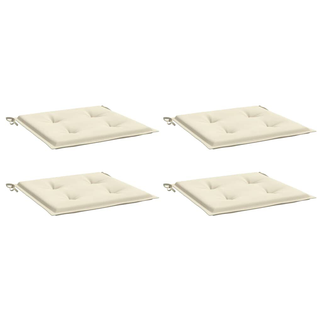 vidaXL Μαξιλάρια Καρέκλας Κήπου 4 τεμ. Κρεμ 40x40x4 εκ. Ύφασμα Oxford