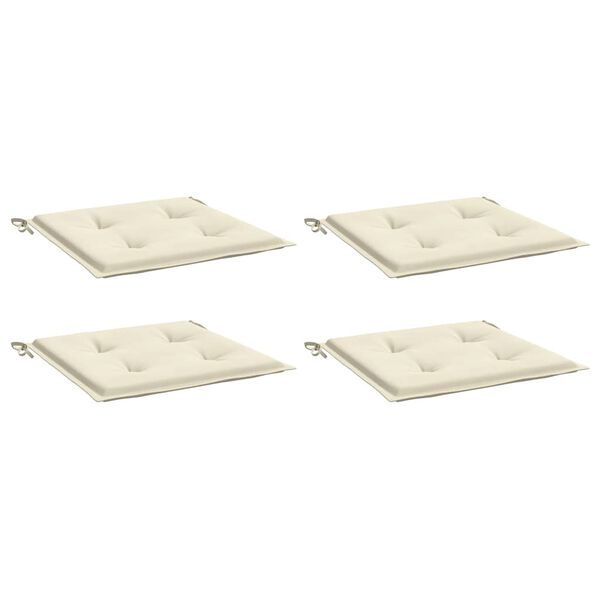 vidaXL Μαξιλάρια Καρέκλας Κήπου 4 τεμ. Κρεμ 40x40x4 εκ. Ύφασμα Oxford
