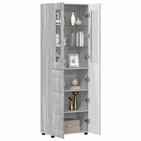 vidaXL Highboard &mu;&epsilon; &rho;ά&phi;&iota; FLORIN &Gamma;&kappa;&rho;ί&zeta;&omicron; &Sigma;&omicron;&nu;&omicron;&mu;&alpha; 60 x 35 x 182 &epsilon;&kappa;.