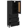 vidaXL Highboard &Mu;&alpha;ύ&rho;&eta; &Omicron;&xi;&upsilon;ά 69,5 x 34 x 180 &epsilon;&kappa;. &Epsilon;&pi;&epsilon;&xi;&epsilon;&rho;&gamma;&alpha;&sigma;&mu;έ&nu;&omicron; &xi;ύ&lambda;&omicron;
