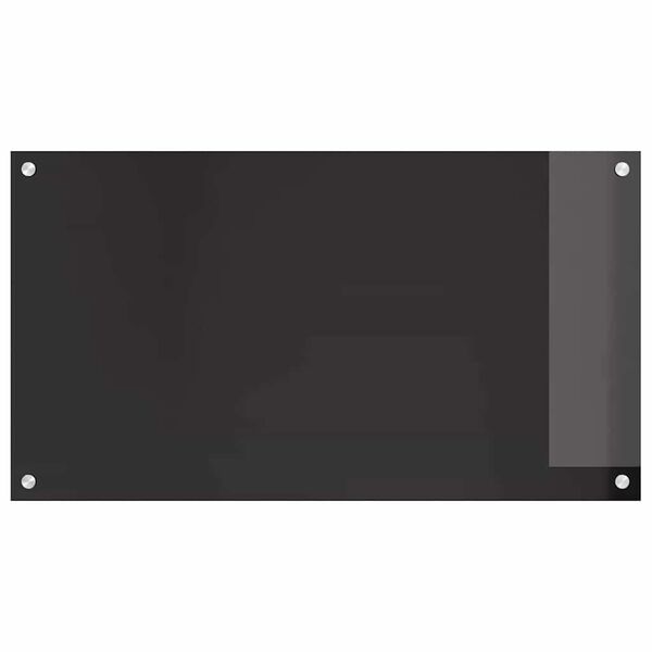 vidaXL Πίσω Πάνελ Κουζίνας Μαύρο 90 x 50 cm σκληρυμένο γυαλί