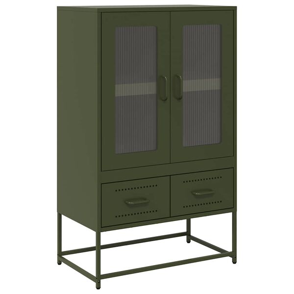 vidaXL Ντουλάπι Πράσινο Λαδί 68x39x111,5 εκ. από Ατσάλι