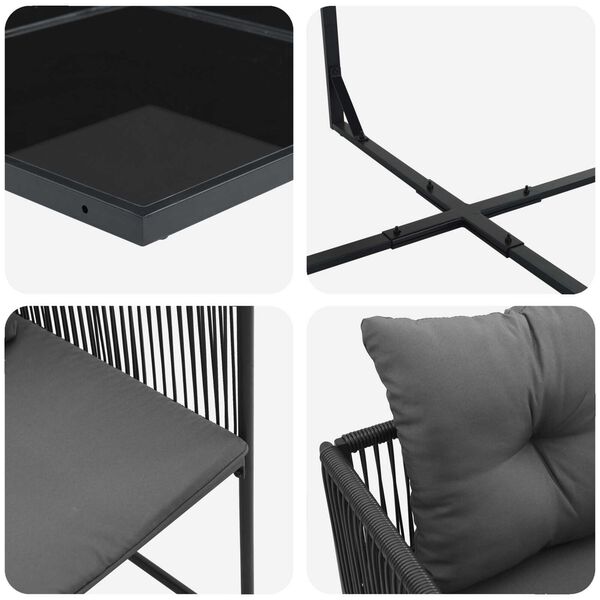 vidaXL Σέτ φαγητού για κήπο 13 pcs Μαύρο Ατσάλι