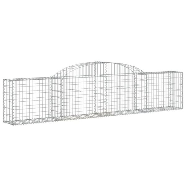 vidaXL Συρματοκιβώτια Τοξωτά 4 τεμ. 300x30x60/80 εκ. Γαλβαν. Ατσάλι